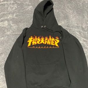 Thrasher Godzilla Flame Black Hoodie.